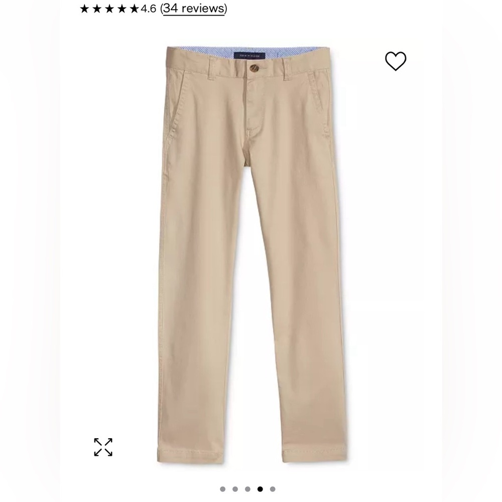 Tommy Hilfiger Boys Flat-Front Stretch Chino Dress Pants